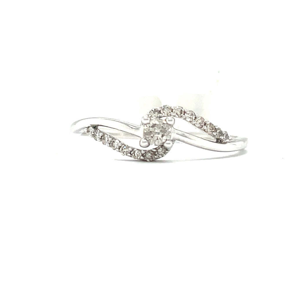White Gold and Diamond Accented Engagement or Promise Ring