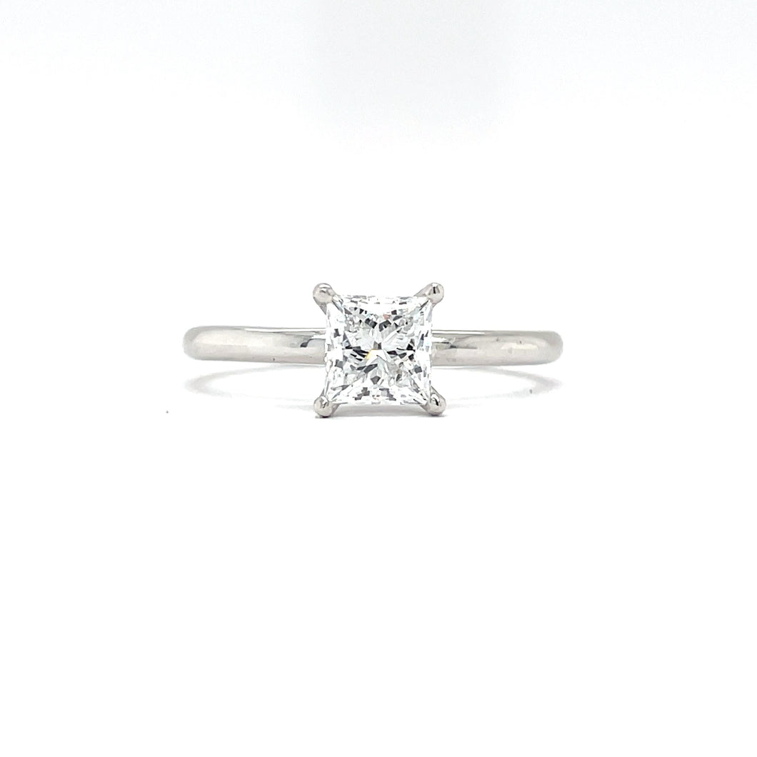 Princess Cut Lab Created Diamond Solitaire Engagement Ring