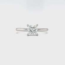 Load and play video in Gallery viewer, Princess Cut Lab Created Diamond Solitaire Engagement Ring
