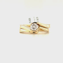 Load and play video in Gallery viewer, Half Bezel Yellow Gold Engagement Set
