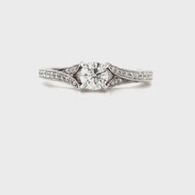 Load and play video in Gallery viewer, Split Shank Vintage Diamond engagement ring
