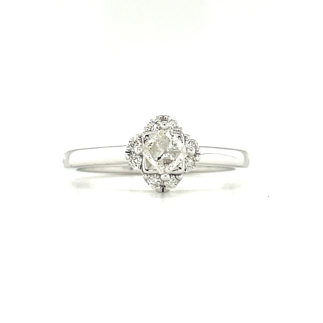 Princess Modern White Gold and Diamond Engagement Ring