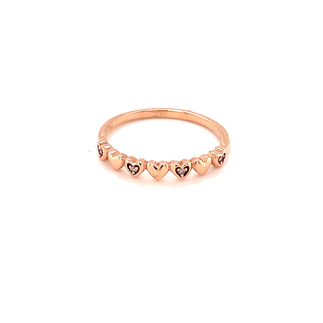 Rose Gold Heart Diamond Ring