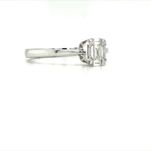 Load image into Gallery viewer, Emerald cut cluster diamond ring
