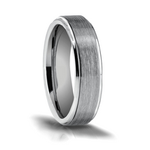 Load image into Gallery viewer, Tungsten Band with Brushed Center and Step Down Edges Size 9.5
