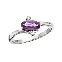 Load image into Gallery viewer, Oval Amethyst and Diamond Ring
