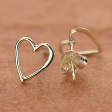 Load image into Gallery viewer, Sterling Silver Heart Post Earrings
