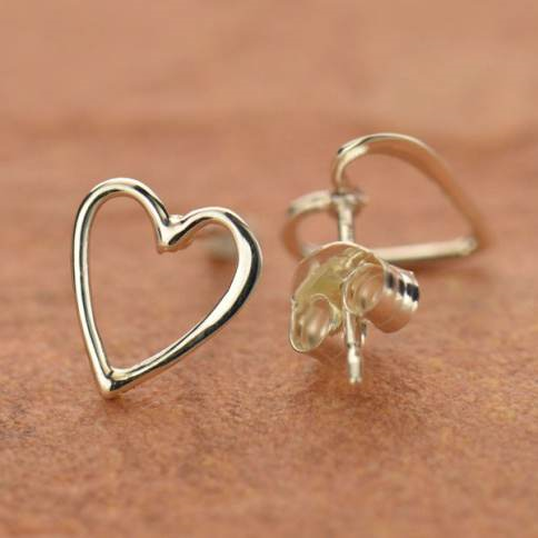 Sterling Silver Heart Post Earrings