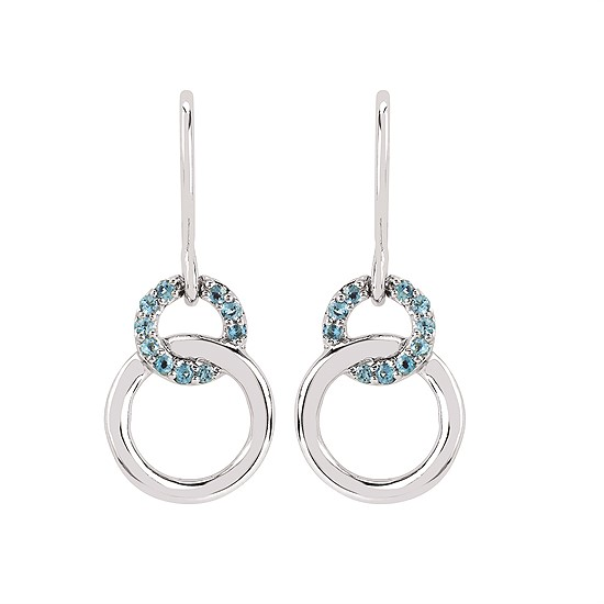 Sterling Silver Dangle aquamarine earrings