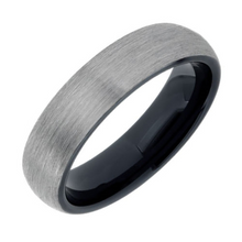 Load image into Gallery viewer, Tungsten Brushed Finish Band with Black Interior Size 8
