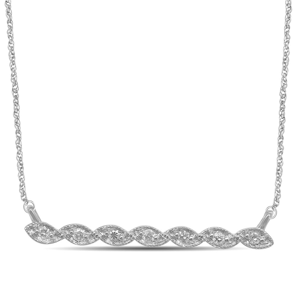 White gold diamond bar pendant