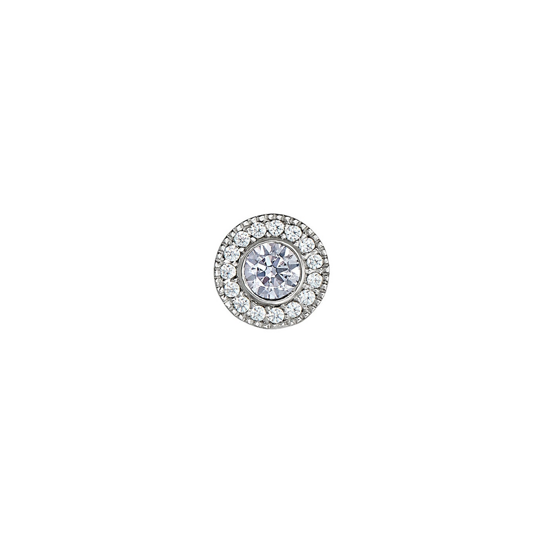 Sterling Silver Micro Pave Charm For June Birthstone for Bracelets