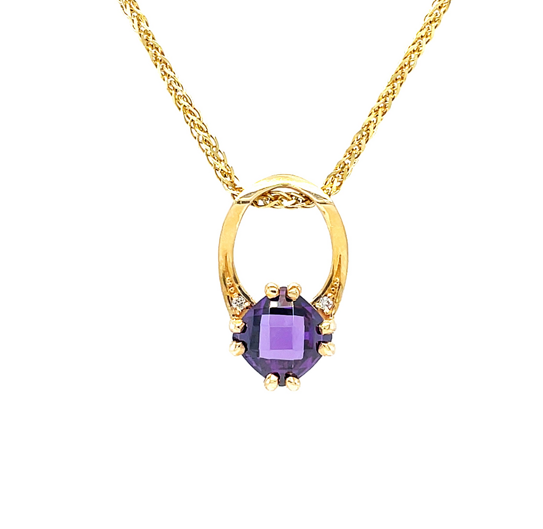 Amethyst and Diamond Pendant