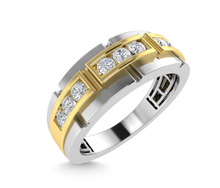 Load image into Gallery viewer, MENS WEDDING BAND IN 14K TWO TONE GOLD
