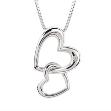 Load image into Gallery viewer, Double Heart Diamond Necklace
