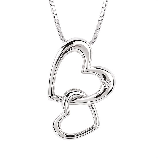 Double Heart Diamond Necklace