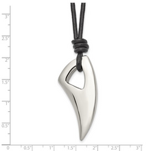 Load image into Gallery viewer, Stainless Steel Polished Claw 20in Leather Cord Necklace
