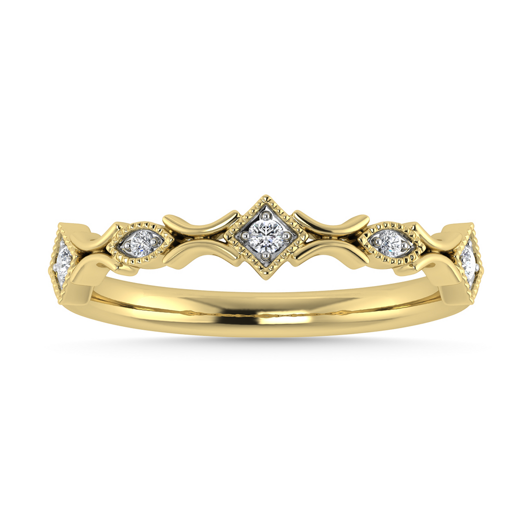 Yellow Gold Diamond Vintage Stacker