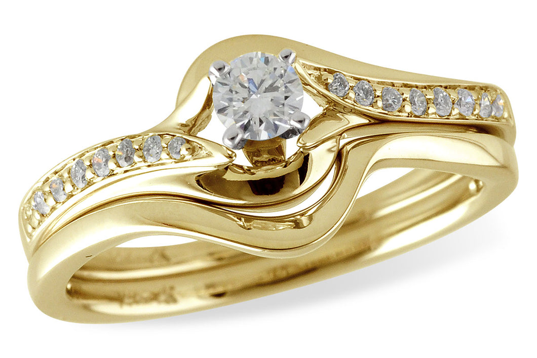 Natural Diamond Yellow Gold Wedding Set