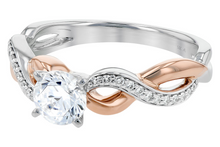 Load image into Gallery viewer, White and Rose Gold Infinity Tiffany Style Engagement Setting
