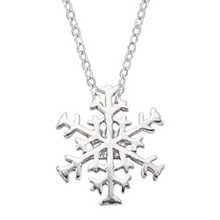 Load image into Gallery viewer, Sterling Silver Small Snowflake on 16/18&quot; adjustable chain
