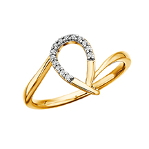 Yellow Gold Diamond Teardrop Ring