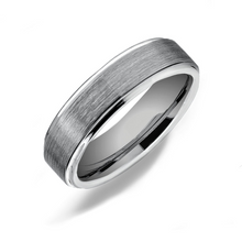 Load image into Gallery viewer, Tungsten Band with Brushed Center and Step Down Edges Size 10
