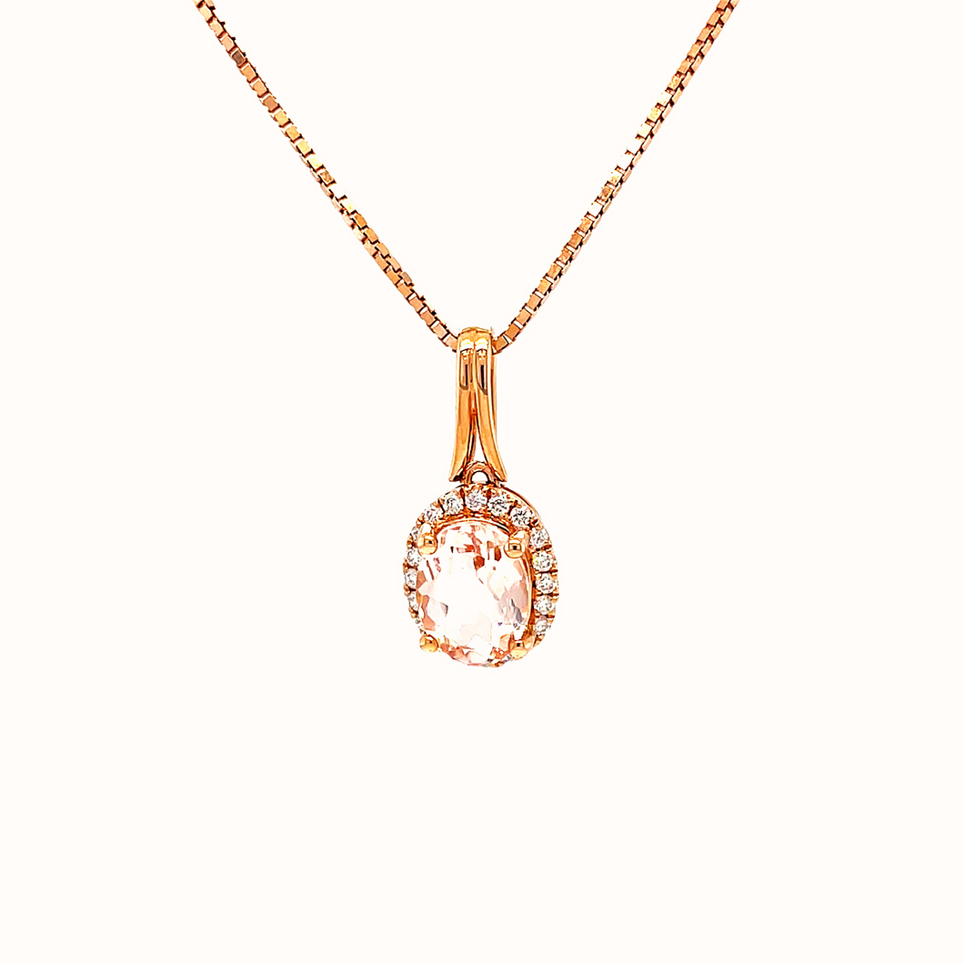 Morganite and Diamond Pendant