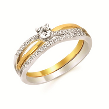 Load image into Gallery viewer, Two tone diamond engagement or promise ring
