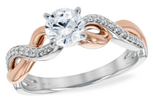 Load image into Gallery viewer, White and Rose Gold Infinity Tiffany Style Engagement Setting
