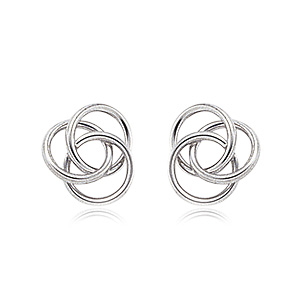 White Gold Love Knot Earrings