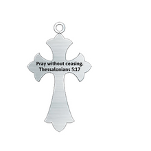 Load image into Gallery viewer, Sterling Silver Cross with Black Enamel Finish
