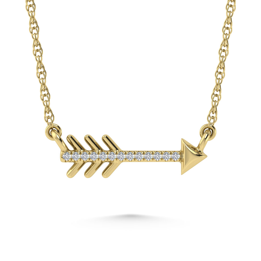 Arrow Diamond Necklace in Yellow gold