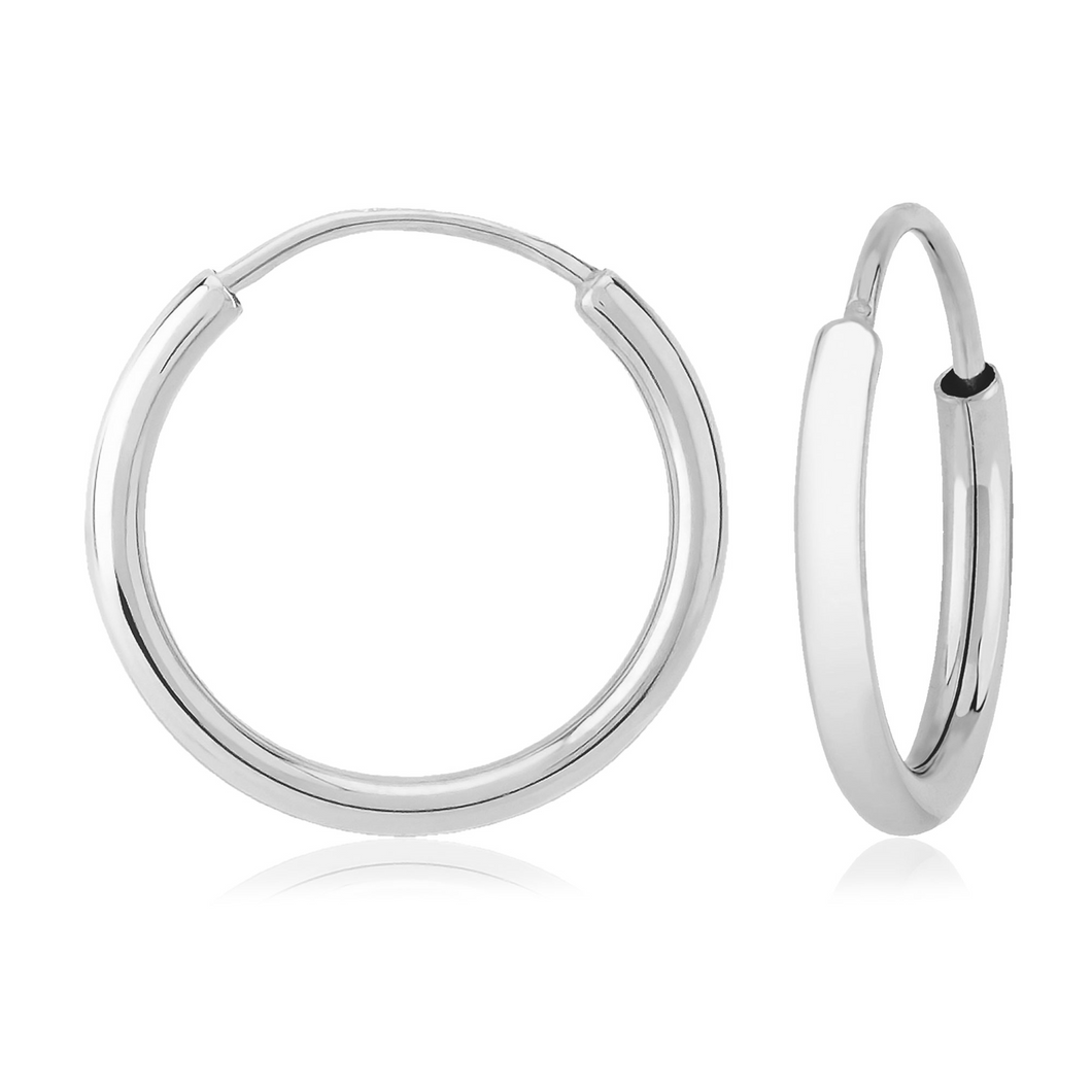 White Gold Endless Hoops