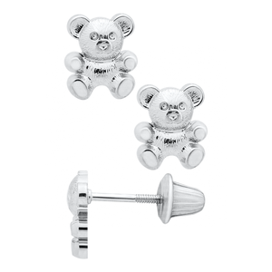 Sterling Silver Teddy Bear Earrings