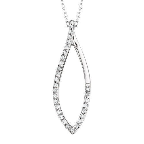 Diamond Drop Necklace in White Gold