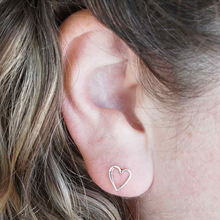 Load image into Gallery viewer, Sterling Silver Heart Post Earrings
