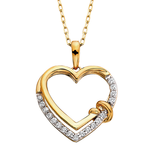 Two Hearts as One Diamond Necklace