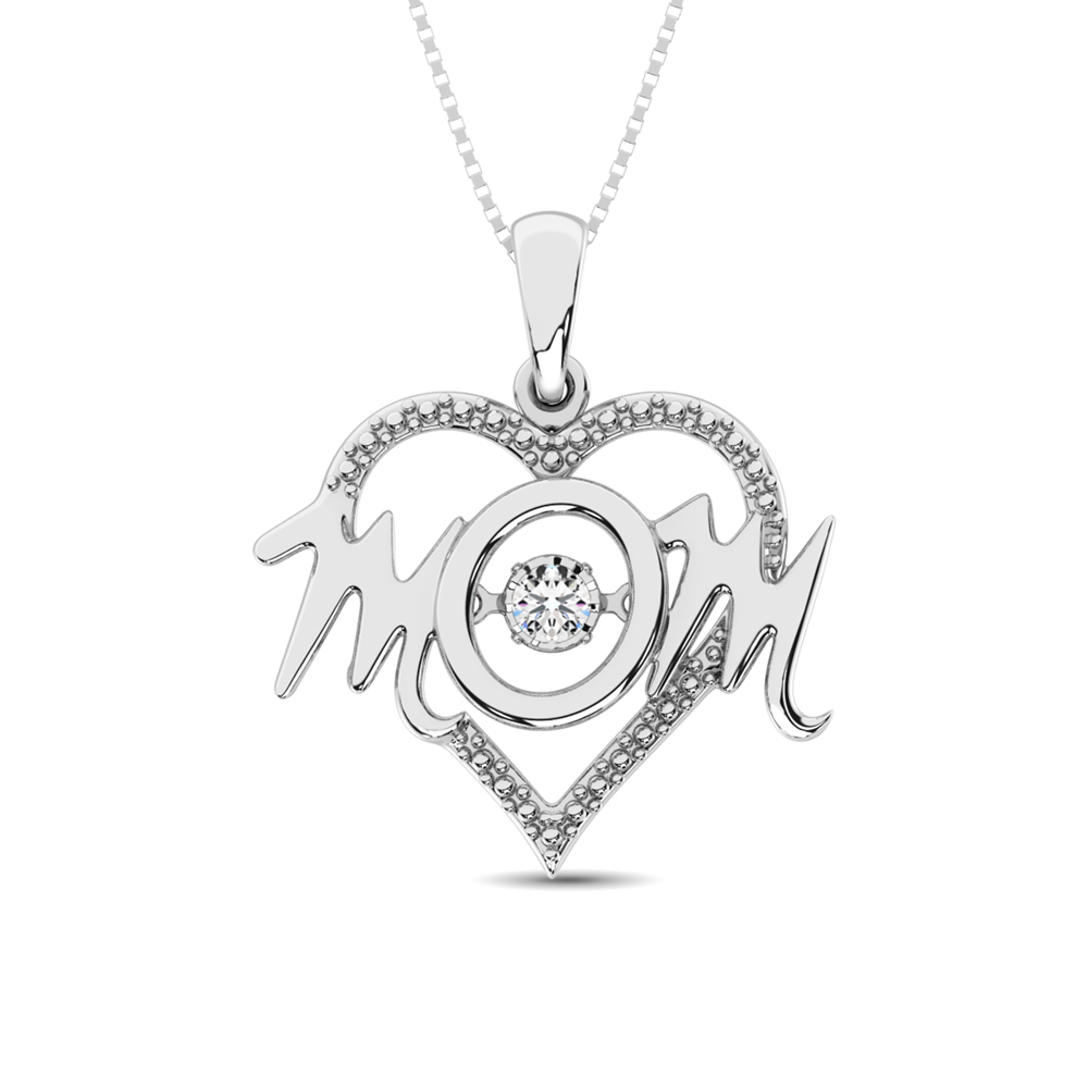 Mom Necklace with Moving Diamond