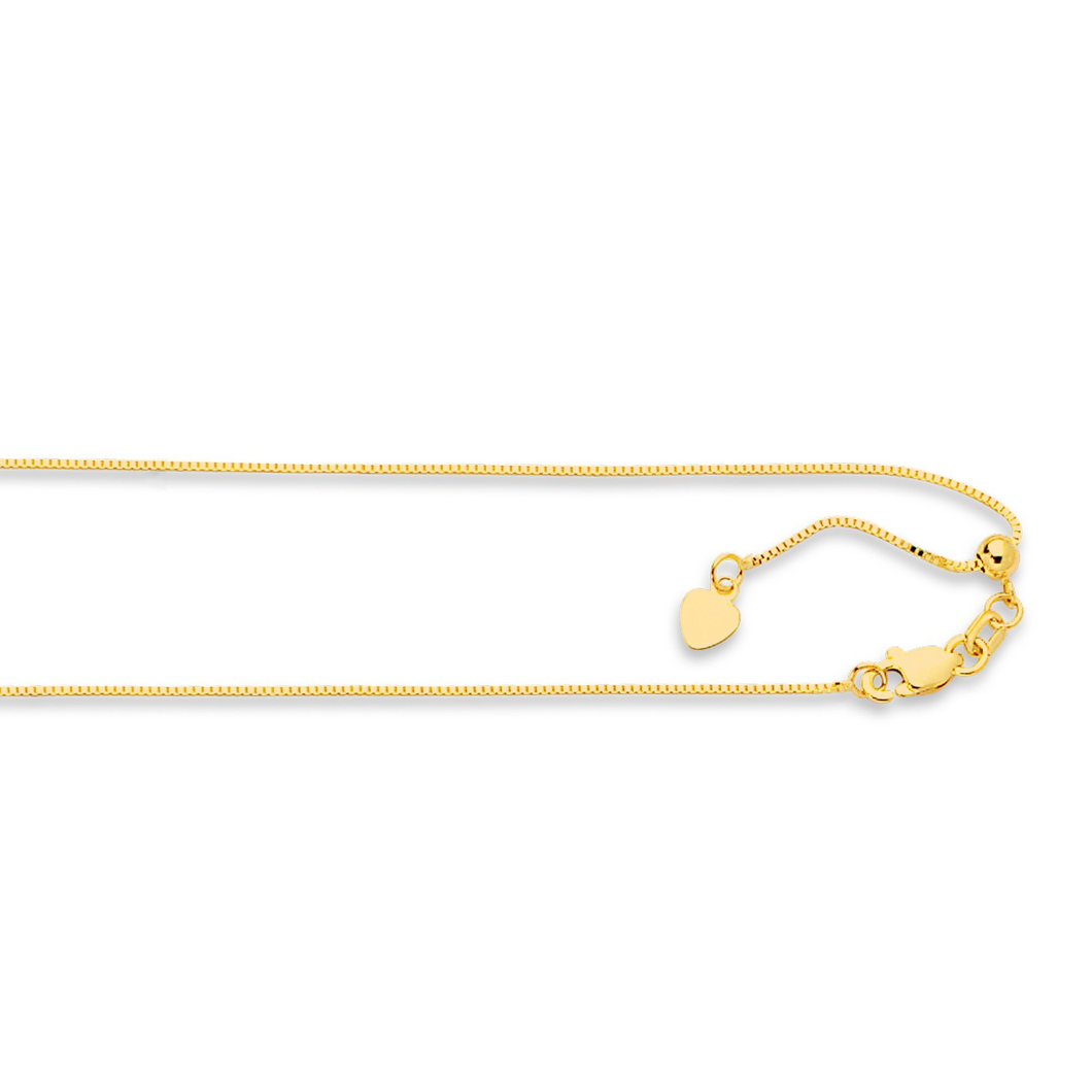 Adjustable Yellow Gold Box Chain