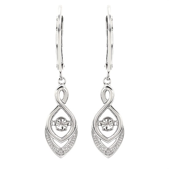 Sterling Silver Dancing Diamond Infinity Earrings