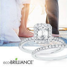 Load image into Gallery viewer, Emerald Cut Lab Created Diamond Engagement Ring
