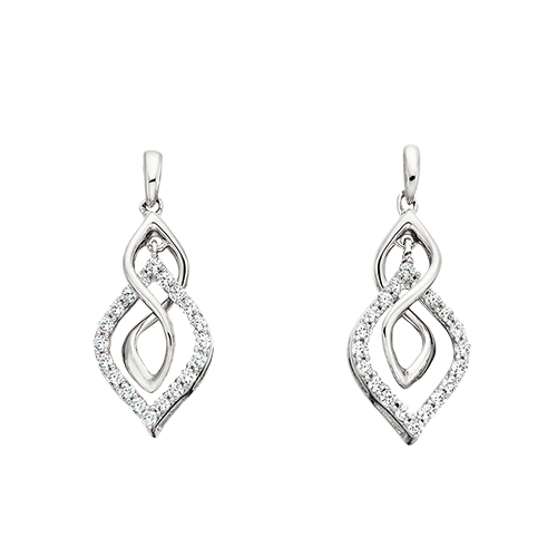 Diamond Twist Dangle Earrings