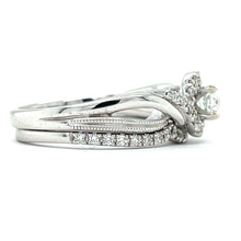 Load image into Gallery viewer, Vintage Inspired White Gold Wedding Set
