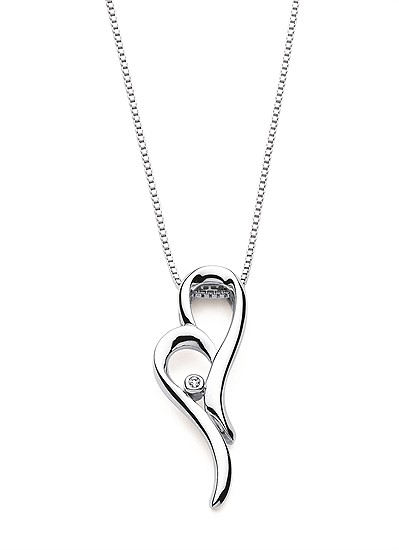 Diamond Heart Drop Necklace