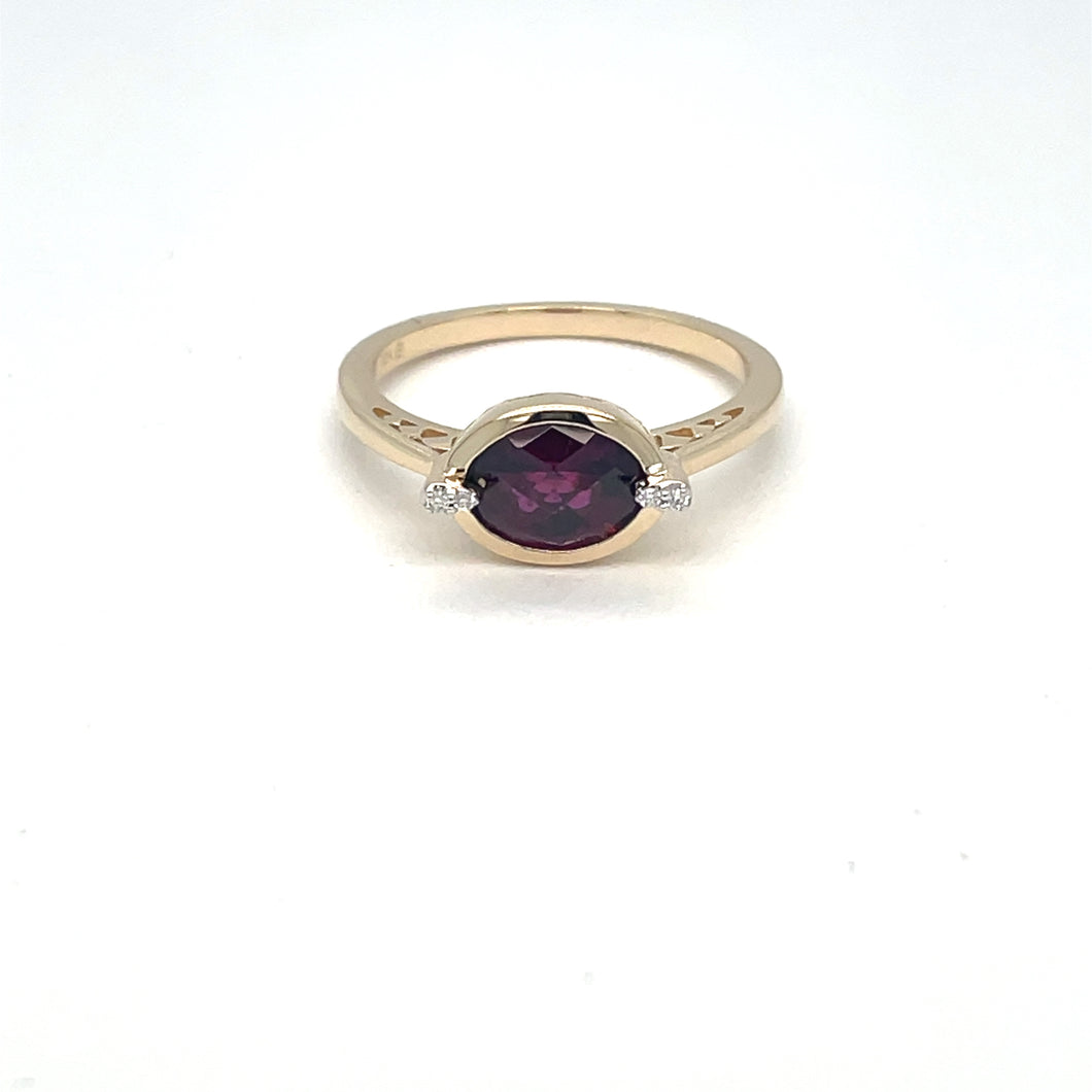 Rhodalite Garnet Ring with Diamond Accents