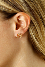 Load image into Gallery viewer, Yellow Gold Love Knot Stud Earrings
