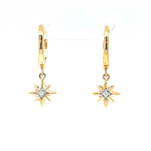 Load image into Gallery viewer, Hoop Earrings with Diamond Star Dangles
