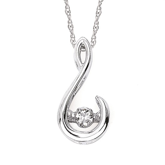 Natural Diamond Dancer Infinity Pendant in Sterling Silver