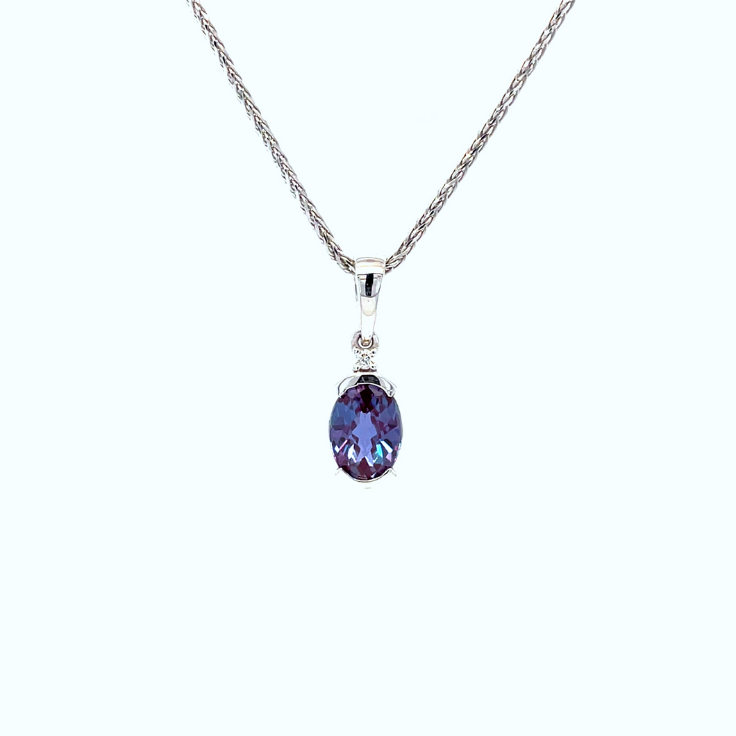 Alexandrite and Diamond Pendant